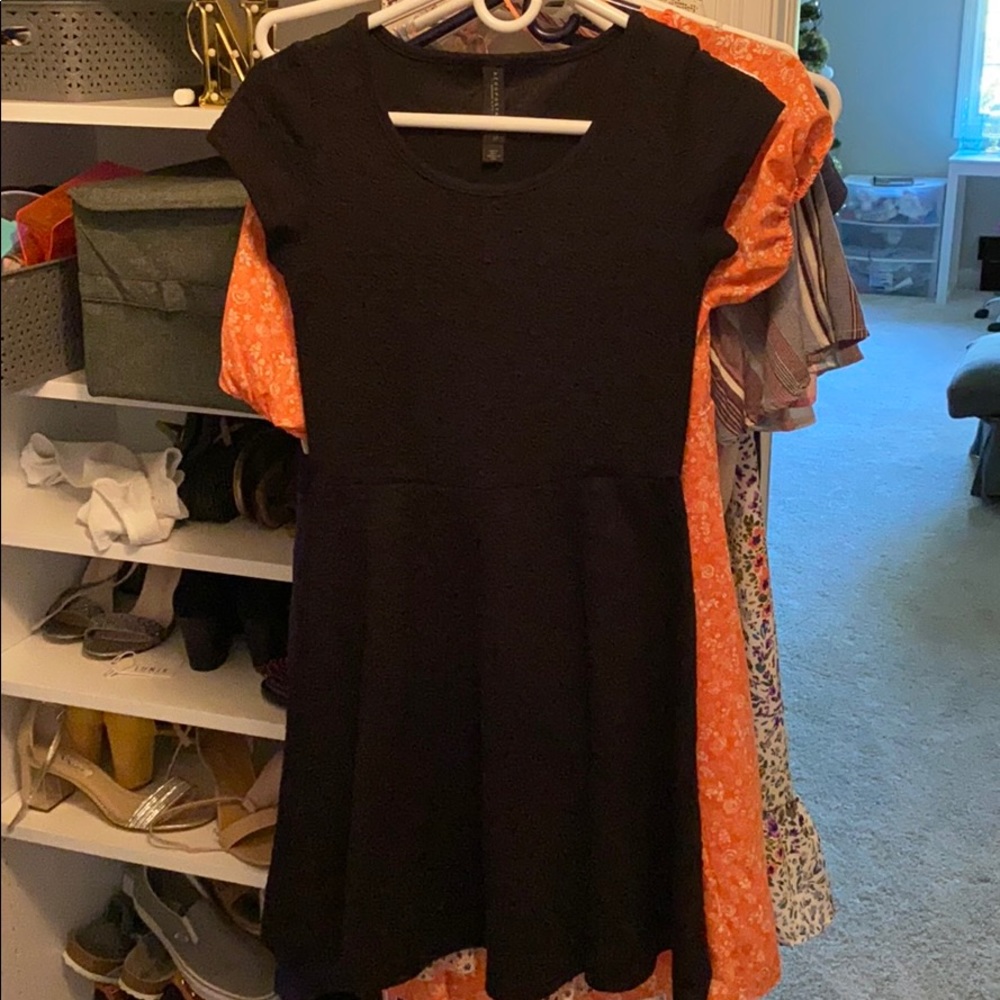 black detailed dress